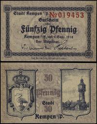 50 fenigów 1.09.1918, numeracja 019453, piękne, 