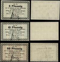 zestaw: 5, 10, 50 fenigów 1.12.1917, bez oznacze