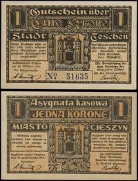 1 korona 25.10.1919, numeracja 51635, lekko ugię