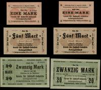 Śląsk, zestaw: 1, 5 i 20 marek, ważne do 1.04.1920