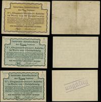 zestaw 3 bonów 1923, 2 x 1 goldfenig (1/4000 met