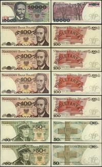 zestaw 7 banknotów 1976–1988, w zestawie: 50 zło