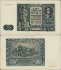 50 złotych 1.08.1941, seria D, numeracja 9182470