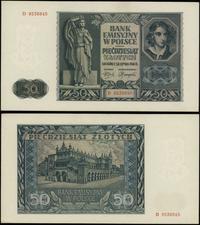 50 złotych 1.08.1941, seria D, numeracja 9538845
