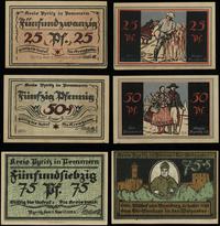 zestaw: 3 banknotów 1921, 25 fenigów 1.02.1921, 