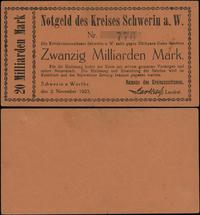20 miliardów marek 2.11.1923, numeracja 7764, na