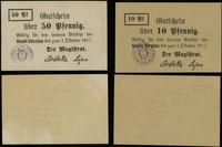 zestaw: 10 oraz 50 fenigów ważne do 1.10.1917, b