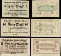 Wielkopolska, zestaw 3 bonów: 5, 10 i 20 marek, 11.11.1918