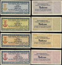 zestaw 4 bonów 1.07.1973, nominały od 1, 2, 5 i 