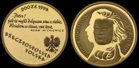 200 złotych 1998, Adam Mickiewicz, złoto 15.53g
