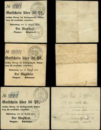 zestaw: 3 x 50 fenigów 24.08.1914, numeracje 147