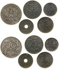Polska, zestaw 5 monet, bite w latach 1941–1944