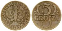 5 groszy 1934, Warszawa, rzadki rocznik, Parchim