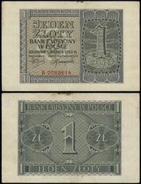 1 złoty 1.03.1940, seria B, numeracja 0068614, p