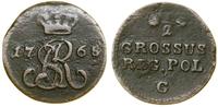 półgrosz  1768 G, Warszawa, mały monogram króla,