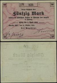 Prusy Wschodnie, 50 marek, ważne od 31.10.1918 do 1.04.1919