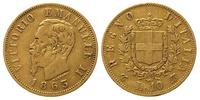 10 lirów 1863/T, Turyn, złoto 3.18 g , Fr. 15