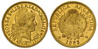 5 peso= 1 argentino 1883, złoto 8.06 g