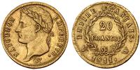 20 franków 1811/A, Paryż, złoto 6.42 g