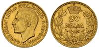 20 dinarów 1925, złoto 6.45 g, nakład 1000 sztuk