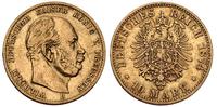 10 marek 1874/B, Hanower, złoto 3.92 g