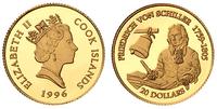 20 dolarów 1996, Fryderyk Schiller, złoto 1.24 g