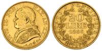 20 lirów 1866 (AN XXI), Rzym, złoto 6.43 g, Berm