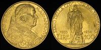 100 lirów 1933/34, złoto 8.79 g