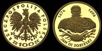 100 złotych 2001, Jan III Sobieski, złoto 8.04 g