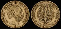 10 marek 1881, Drezno, złoto 3.93 g, Jaeger 261