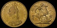 1 funt 1890/M, Melbourne, złoto 7.92 g