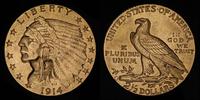 2 1/2  dolara 1914/D, złoto 4.18 g