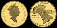 100 dolarów 1992, złoto "585", 13.37 g