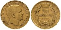 20 dinarów 1879/A, Paryż, złoto 6.44 g, Fr. 3