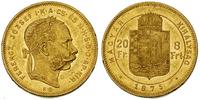 20 franków= 8 forintów 1875, złoto 6.44 g