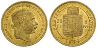 20 franków= 8 forintów 1879, złoto 6.45 g