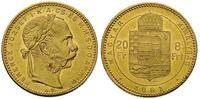 20 franków= 8 forintów 1881, złoto 6.45 g