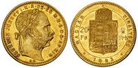 20 franków = 8 forintów 1883, złoto 6.44 g