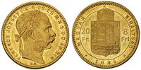 20 franków=8 forintów 1885, złoto 6.45 g
