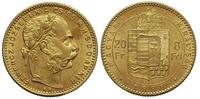 8 franków = 20 forintów 1888, Kremnica, złoto, 6