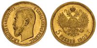 5 rubli 1909, złoto 4.30 g