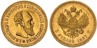 5 rubli 1887, złoto 6.44 g