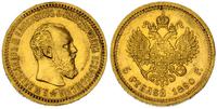 5 rubli 1890, złoto 6.44 g
