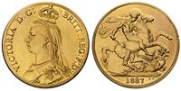 2 funty 1887, Londyn, złoto, 15.86 g, moneta rza