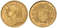 20 franków 1947/B, złoto 6.45 g