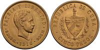 5 peso 1916, Jose Marti, złoto 8. 36 g