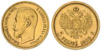 5 rubli 1909, złoto 4.29 g, rzadszy rocznik