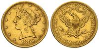 5 dolarów 1886, Filadelfia, złoto 8.35 g