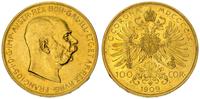 100 koron 1909, Wiedeń, złoto 33.81 g, nakład 32