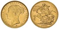 1 funt 1885/M, Melbourne, złoto 7.96 g